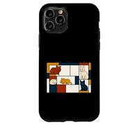 De Stijl Art Inspired Cat Illustration - Fun Cute Case for iPhone 11 Pro