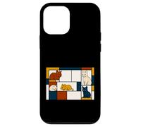 De Stijl Art Inspired Cat Illustration - Fun Cute Case for iPhone 12 mini