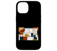 De Stijl Art Inspired Cat Illustration - Fun Cute Case for iPhone 14