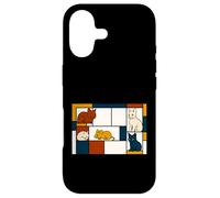 De Stijl Art Inspired Cat Illustration - Fun Cute Case for iPhone 17
