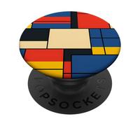 De Stijl Geometric Grid Abstract Modern Layout PopSockets Adhesive PopGrip