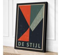 De Stijl Geometry Geometric Canvas Wall Art Print 18x12 Inch | Ready to Hang, Gallery Wrapped, Fade-Resistant Inks, Securely Packaged, UK Made
