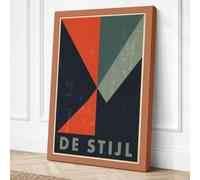 De Stijl Geometry Geometric Canvas Wall Art Print 24x16 Inch | Ready to Hang, Gallery Wrapped, Fade-Resistant Inks, Securely Packaged, UK Made