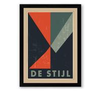 De Stijl Geometry Geometric Framed Wall Art Print A3 (42×29.7cm) Black, Wall Decor for Living Room, Bedroom, Office & Home, Ready to Hang, Art Gift