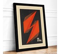 De Stijl Motion Geometric Framed Wall Art Print A1 (84.1×59.4cm) Black, Wall Decor for Living Room, Bedroom, Office & Home, Ready to Hang, Art Gift