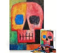 De Stijl Skull for Adults 1000 Piece Jigsaw Puzzle Sharp Mind Creative Fun Family Pastime Art Display (38x26cm)