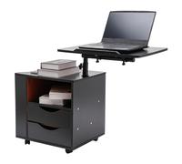 de Table with Ders Rolling Laptop Desk Multifunctal Nightnd Height de Cabinet le Table on Cass 7090cm (Black)