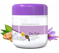 De-Tan Bleach Cream for face and Body with Milk & Honey for Skin Smoothening, Tightens Pores, Removes Sun Tan, Brightens Dark Spots, for Glowing and Beautiful Skin, for Men and Women 450g+