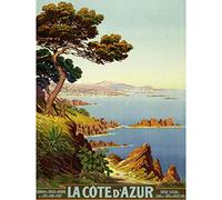 De Tanguy Cote D'azur France Travel Advert Extra Large Art Print Wall Mural Poster Premium XL