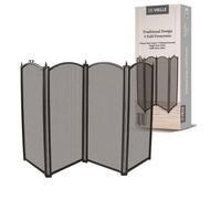 De Vielle 4 Fold Fire Screen Black 61 X 96Cm One Colour (One Size)