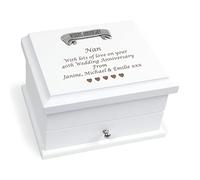 De Walden 40th Ruby Wedding Anniversary Engraved Jewellery Storage Organiser 18cm x 14cm x 11cm