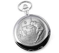 De Walden Boyfriend Engraved Pocket Watch with Rugby Player Case in a Gift Box