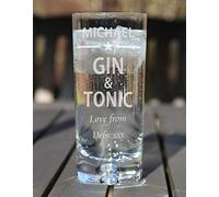 De Walden Engraved Gin & Tonic Glass Birthday Xmas etc Star