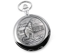 De Walden Engraved Mens 100th Birthday Pocket Watch Lawn Bowls Case Wood Box MOP