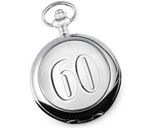 De Walden Engraved Mens 60th Birthday Pocket Watch with 60 Case Wood Box MP
