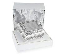 De Walden Girl's 100th Birthday Gift Personalised Engraved Silver Plated Trinket Jewellery Box For a Girl in a Satin Lined Presentation Box
