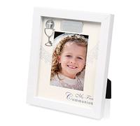 De Walden Girl's 1st Holy Communion Gift Personalised Photo Frame with Silver Plaque, First Communion Gifts for Girls