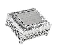De Walden Granddaughter Gift Personalised Engraved Silver Plated Trinket Jewellery Box for Grand Daughter Christening Birthday Christmas