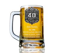 De Walden Men’s 40th Birthday Engraved Pewter Vintage Beer Glass Tankard