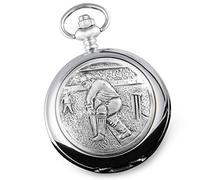 De Walden Men's Birthday Gift, Engraved Pocket Watch with Pewter Cricketer Case in a Presentation Box