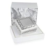 De Walden Mum Gift Personalised Engraved Silver Plated Trinket Jewellery Box for Mummy Mom Mam Mothers Day (White Satin Lined Presentation Box)