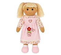 De Walden Personalised Pink Rag Doll - Embroidered Name - Baby Girl Gift for Birthday, Christening, Christmas & Baby Shower - Soft Toy Keepsake 40cm Ragdoll