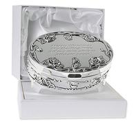 De Walden Wife Gift Personalised Engraved Silver Plated Rose Trinket Jewellery Box Birthday Christmas Anniversary Xmas Gifts (White Satin Lined Presentation Box)