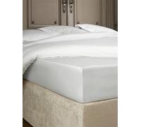 De Witte Lietaer Bumblebee Luxury Percale Cotton Fitted Sheet, Cotton, Argent Gris Clair, 160 x 200 x 40 cm