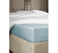 De Witte Lietaer Bumblebee Luxury Percale Cotton Fitted Sheet, Cotton, Bleu Ice Blue, 90 x 200 x 40 cm