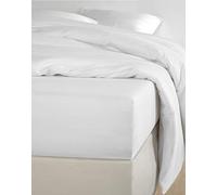 De Witte Lietaer Olivia Quality Satin Fitted Sheet - Cotton - 160 x 200 cm - H30 cm - White/White