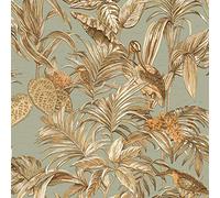 DE120017 Bird of Paradise Aqua & Gold 10M X 0.53M Wall Stitch 2023