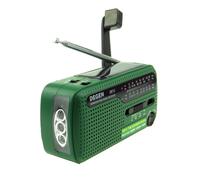 DE13 Crank Solar Radio: Degen FM/AM/SW World Receiver, Dynamo & Solar Power, USB Phone Charger, LED Light, Emergency Backup