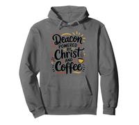 Deacon Powered By Christ, Coffee Lover Church Deacon Pullover Hoodie