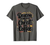 Deacon Powered by Christ, Coffee Lover Church Deacon T-Shirt