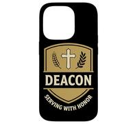 Deacon Serving with Honor Christian Church Crest Shield Icon Case for iPhone 14 Pro