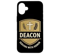 Deacon Serving with Honor Christian Church Crest Shield Icon Case for iPhone 16 Plus