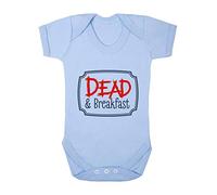 Dead and Breakfast Sign Halloween Statement Baby Grow Vest, 0-3 Months, Pastel Blue