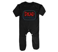 Dead and Breakfast Sign Halloween Statement Baby Romper Jumpsuit with feet, 6-12 Months, Black