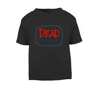 Dead and Breakfast Sign Halloween Statement Short Sleeve Cotton Toddler t Shirt, 1-2 Years, Black