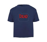 Dead and Breakfast Sign Halloween Statement Short Sleeve Cotton Toddler t Shirt, 1-2 Years, Navy