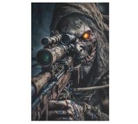 Dead Army Zombie Soldier 1000 Pieces Wooden Jigsaw Puzzle for Adults Puzzles Brain Exercise Challenge High Difficulty Game for Kids 78×53cm