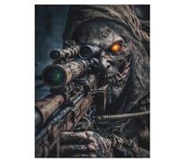 Dead Army Zombie Soldier Wooden Jigsaw Puzzles 500 Pieces Family Activity Puzzle Educational Games for Adults And Kids Age 12 Years Up 55×41cm