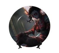 Dead By Daylight Bone China Decorative Plate with Stand and Hook Ceramic Dinner Plates Art Porcelain Plate for Home Office Wall Decor Collections 7in