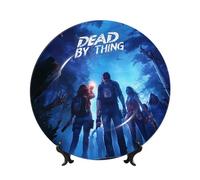 Dead By Daylight Cover Bone China Decorative Plate with Stand and Hook Ceramic Dinner Plates Art Porcelain Plate for Home Office Wall Decor Collections 10in