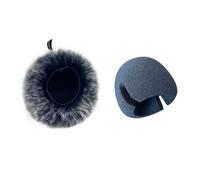 Dead Cat Pop Filter Fit For ZOOM H4essential Handy Portalble recorder Furry Windscreen&Foam Microphone Windshield Sponge cover (Black and white with Foam)