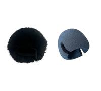 Dead Cat Pop Filter Fit For ZOOM H4essential Handy Portalble recorder Furry Windscreen&Foam Microphone Windshield Sponge cover (Black and Foam)