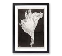 Dead Chicken by Theo Van Hoytema Framed Print | A2 Black Framed Wall Art | Ready to Hang | Modern Animal Picture | Living Room Bedroom Lounge Office
