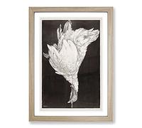 Dead Chicken by Theo Van Hoytema Framed Print | A2 Oak Framed Wall Art | Ready to Hang | Modern Animal Picture | Living Room Bedroom Lounge Office