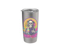 Dead Cool Grim Reaper Skeleton Summerween Beach Cocktail Stainless Steel Insulated Tumbler
