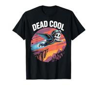 Dead Cool Skeleton Aviator Wingsuit Mountain Sunset T-Shirt